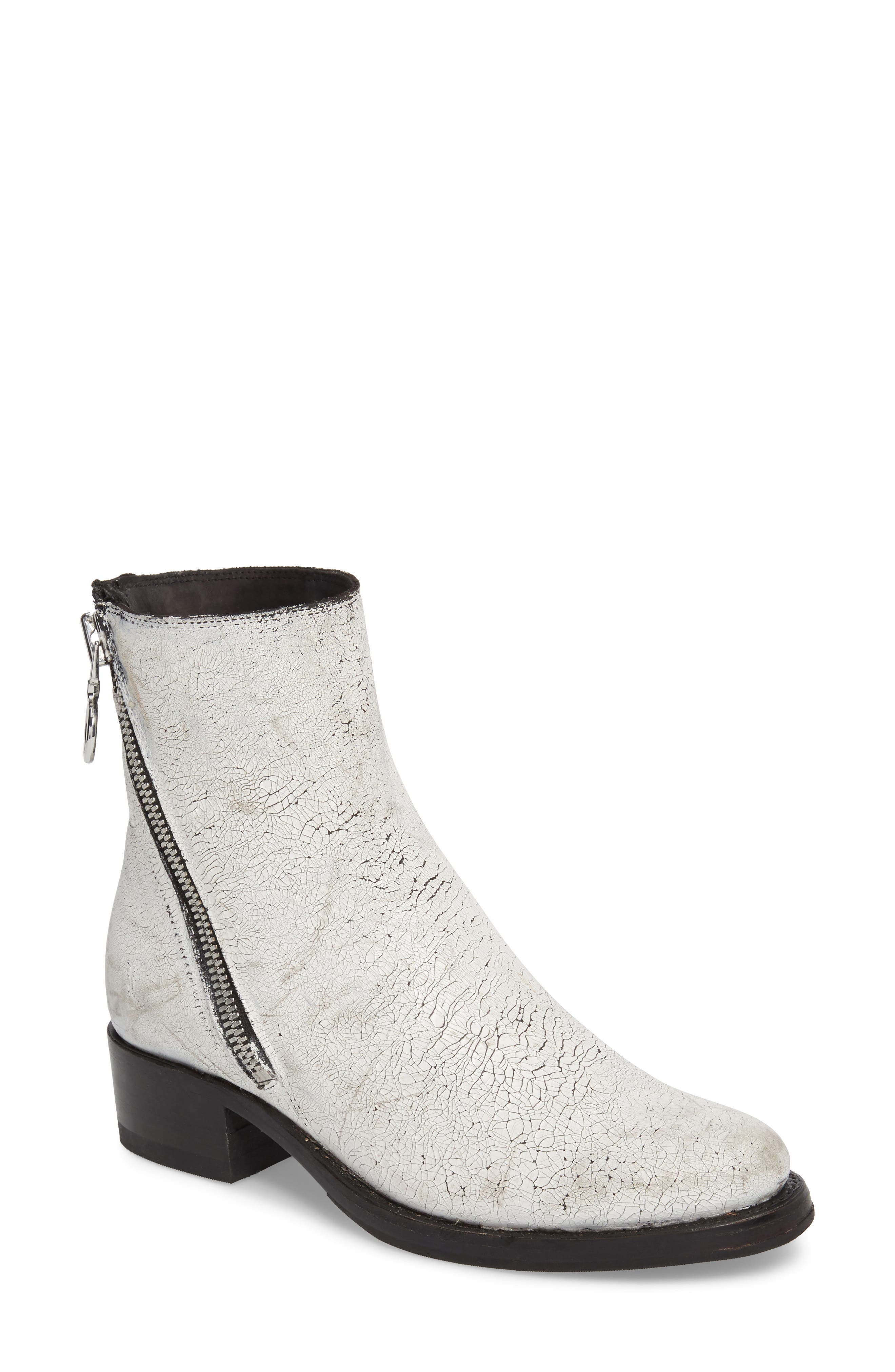 frye demi zip bootie white