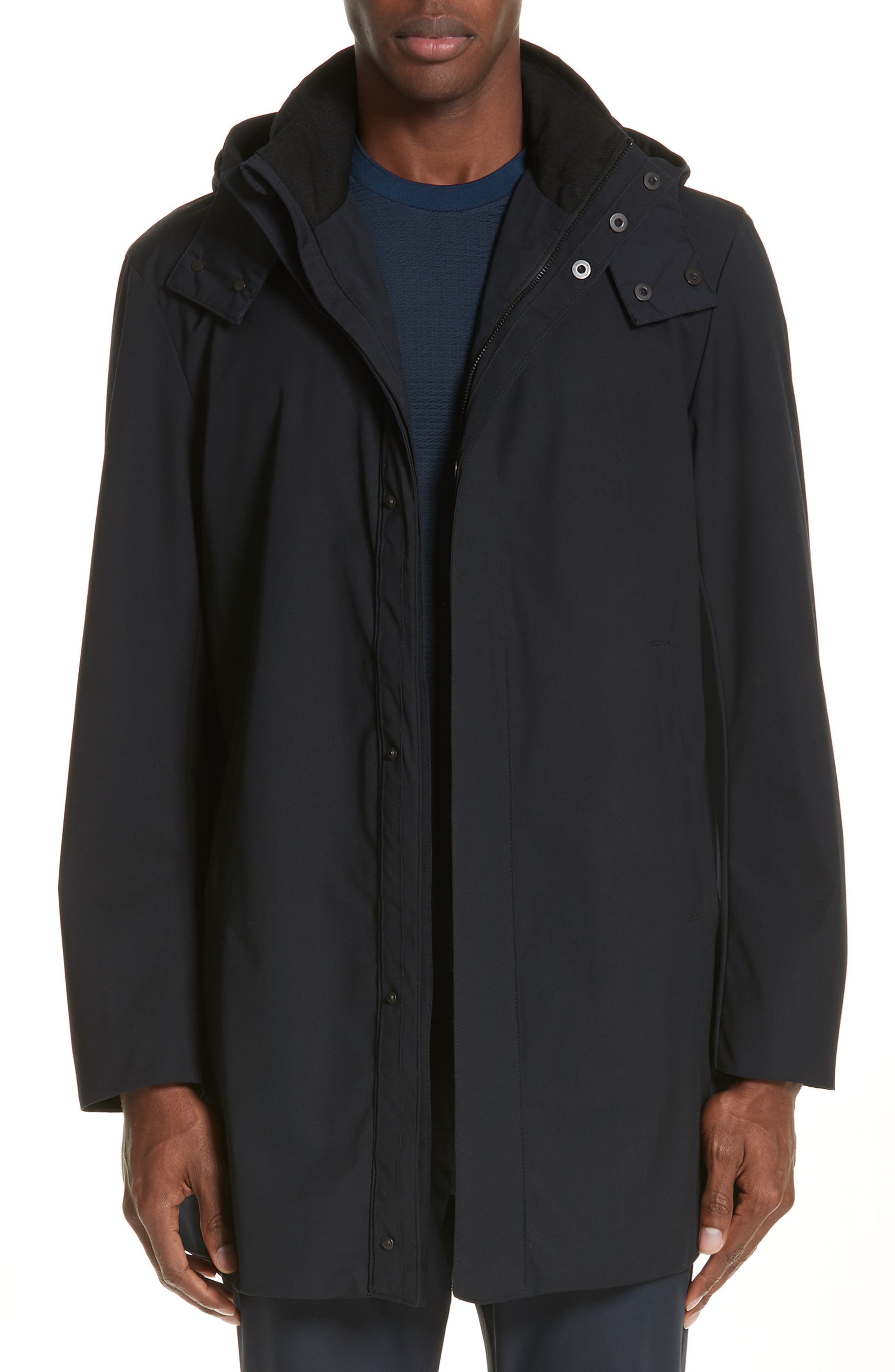 Emporio Armani Hooded Raincoat | Nordstrom