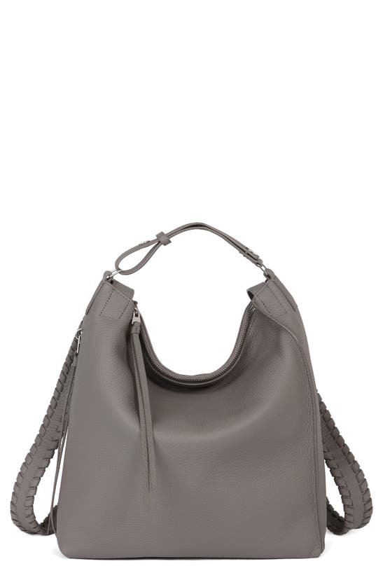 Allsaints Small Kita Convertible Leather Backpack In Storm Grey
