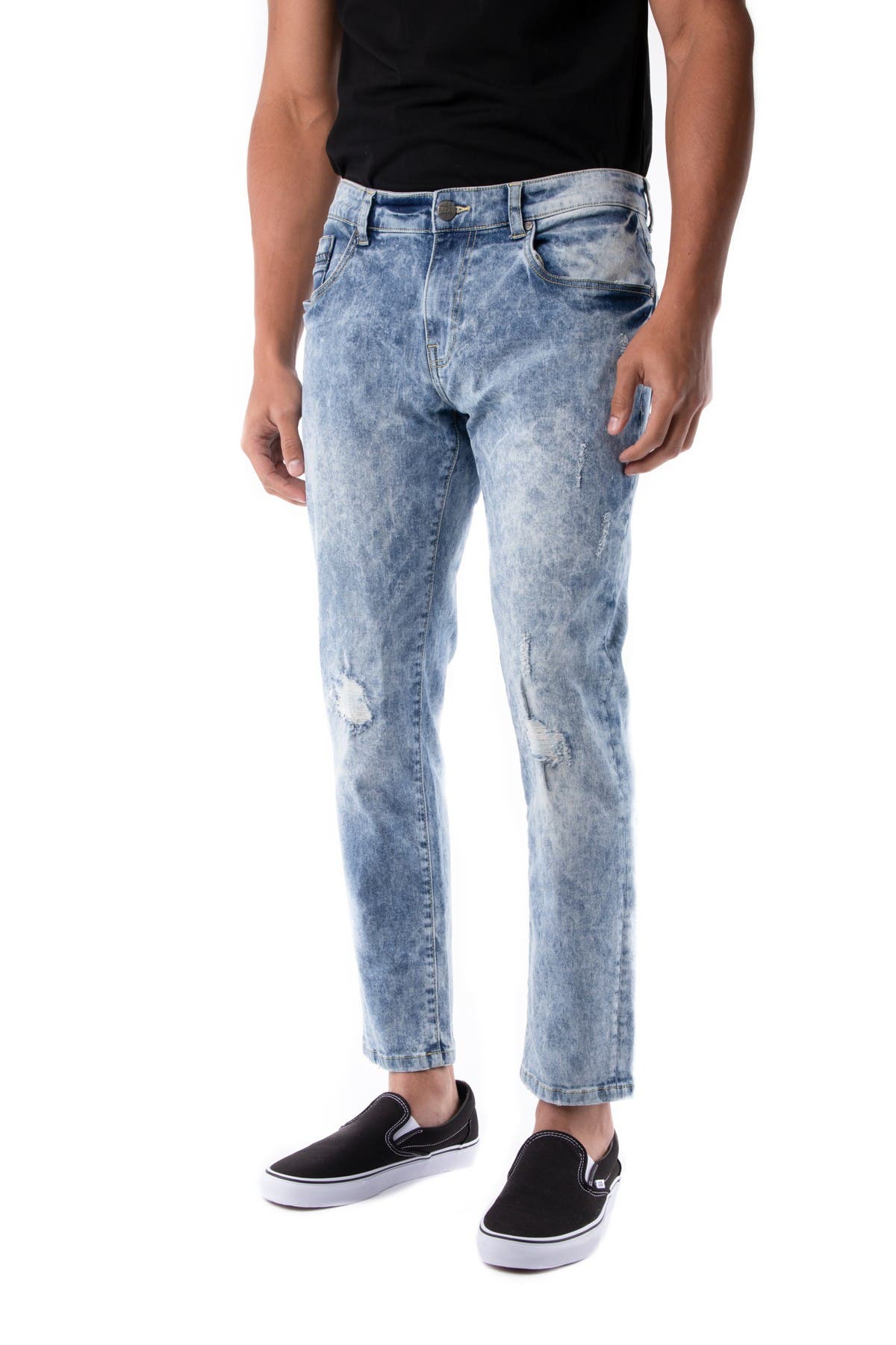 X-ray Distressed Skinny Jeans In Light/pastel Blue