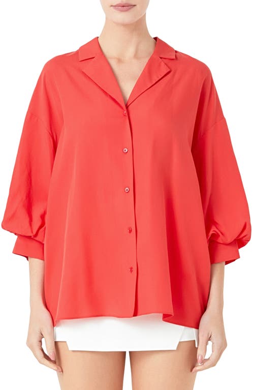 Endless Rose Blouson Sleeve Button-Up Shirt at Nordstrom,