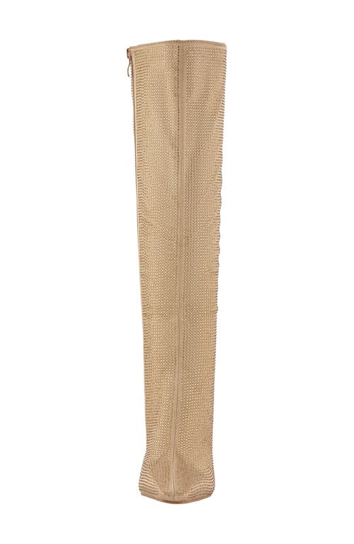 Lady Couture Women's Rhinestone Stiletto Tall Boots In Gold