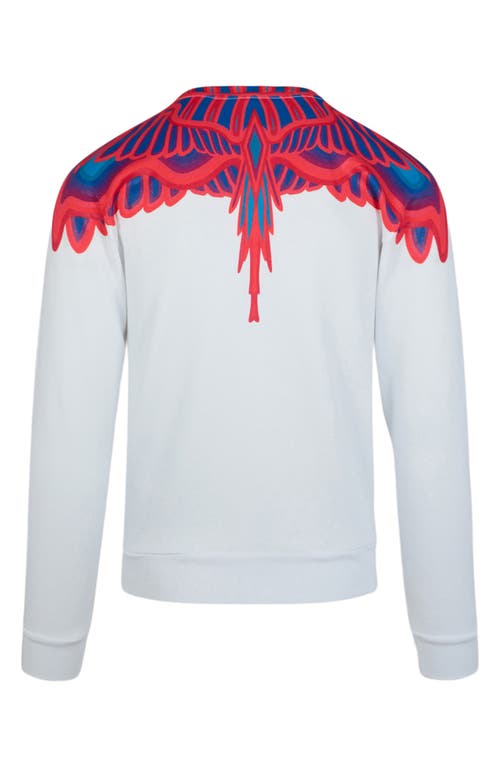 Shop Marcelo Burlon County Of Milan Marcelo Burlon Curves Wings Long Sleeve Cotton Graphic T-shirt In White