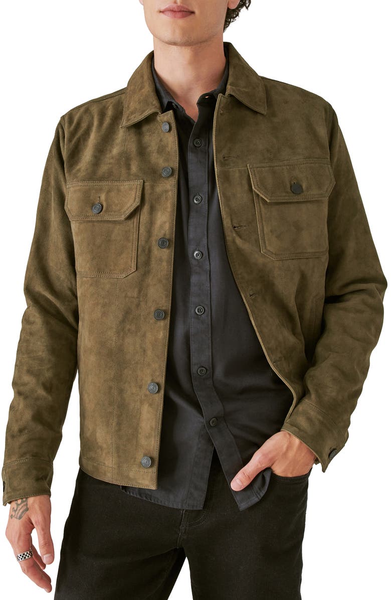 Lucky Brand Suede Military Shirt Jacket | Nordstrom