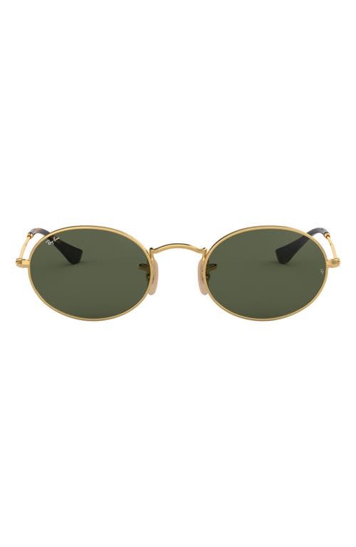 Ray Ban Ray-ban Oval 51mm Sunglasses In Gold/green