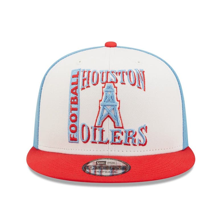 Houston Oilers New Era Gridiron Classics Flawless 9FIFTY Snapback Hat -  Light Blue/Red