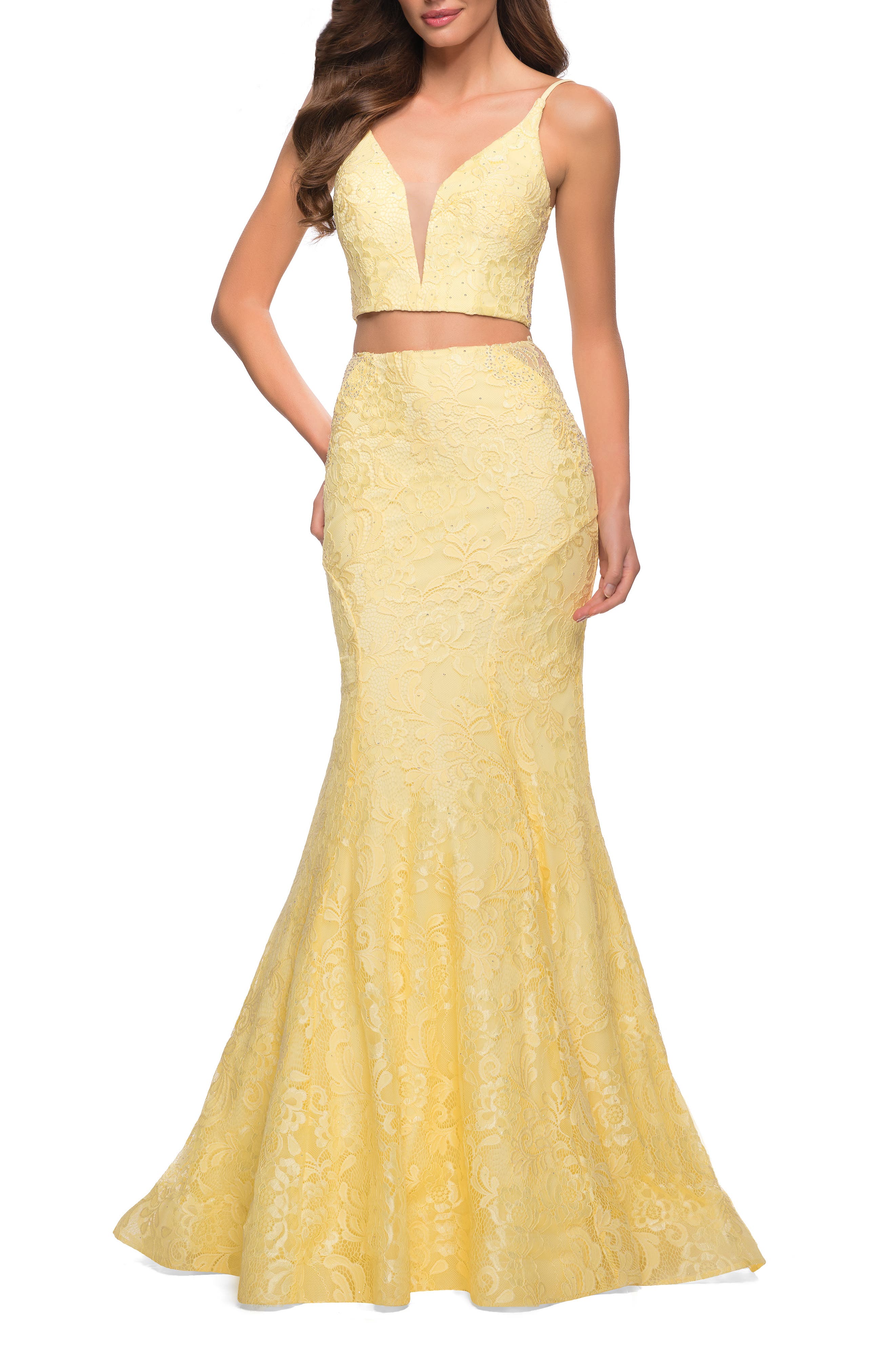 pale yellow evening gown