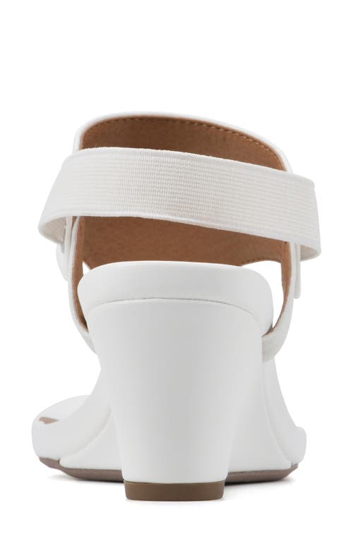 Shop White Mountain Footwear All Dres Wedge Sandal In White/smooth