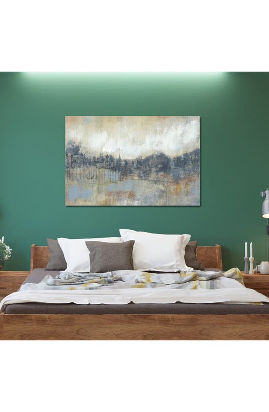Icanvas Cool Grey Horizon I By Jennifer Goldberger Canvas Wall Art In White-multi
