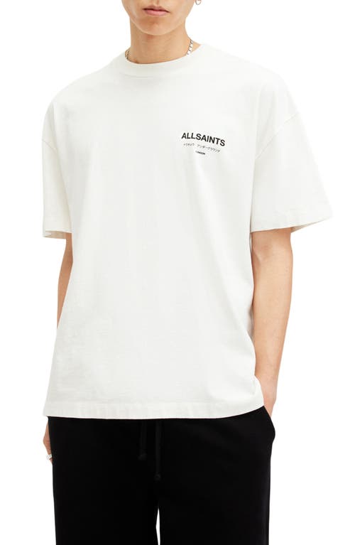 Allsaints Underground Organic Cotton Logo Graphic Tee In Ashen White