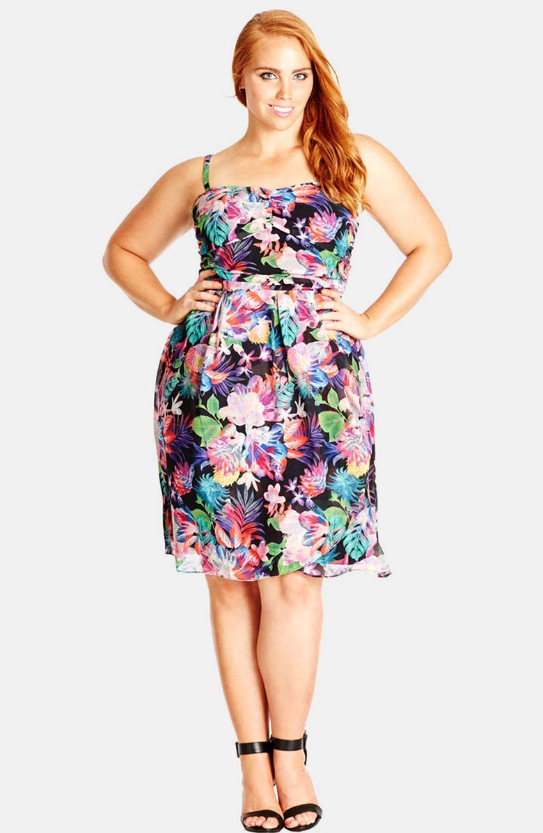 City Chic 'Tropicana' Fit & Flare Sundress (Plus Size) | Nordstrom