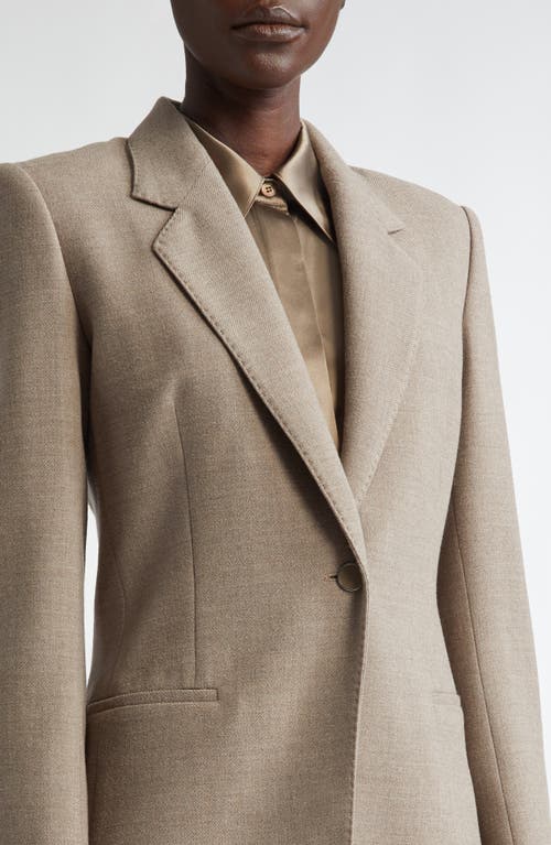 Shop Lafayette 148 New York Stretch Merino Wool Twill Fitted Blazer In Concrete Melange