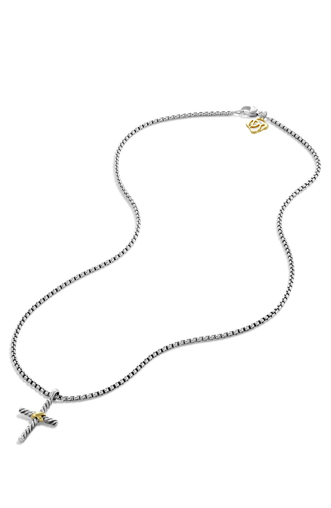 david yurman petite x cross necklace with 14k gold