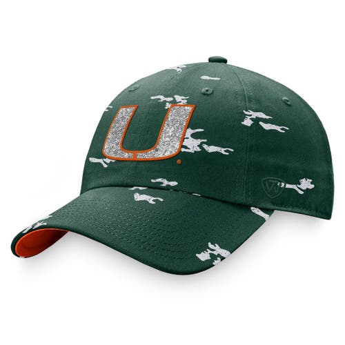 Women's Top of the World Green Miami Hurricanes OHT Military Appreciation Betty Adjustable Hat