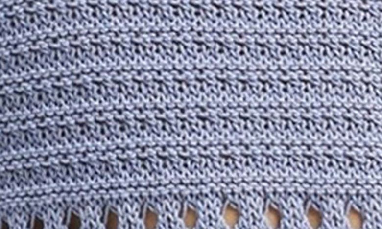 7 For All Mankind Openwork Ruffle Neck Sweater Tank In Denimblue