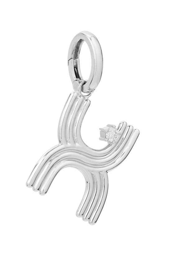 Shop Adina Reyter Groovy Letter Charm Pendant In Silver - X