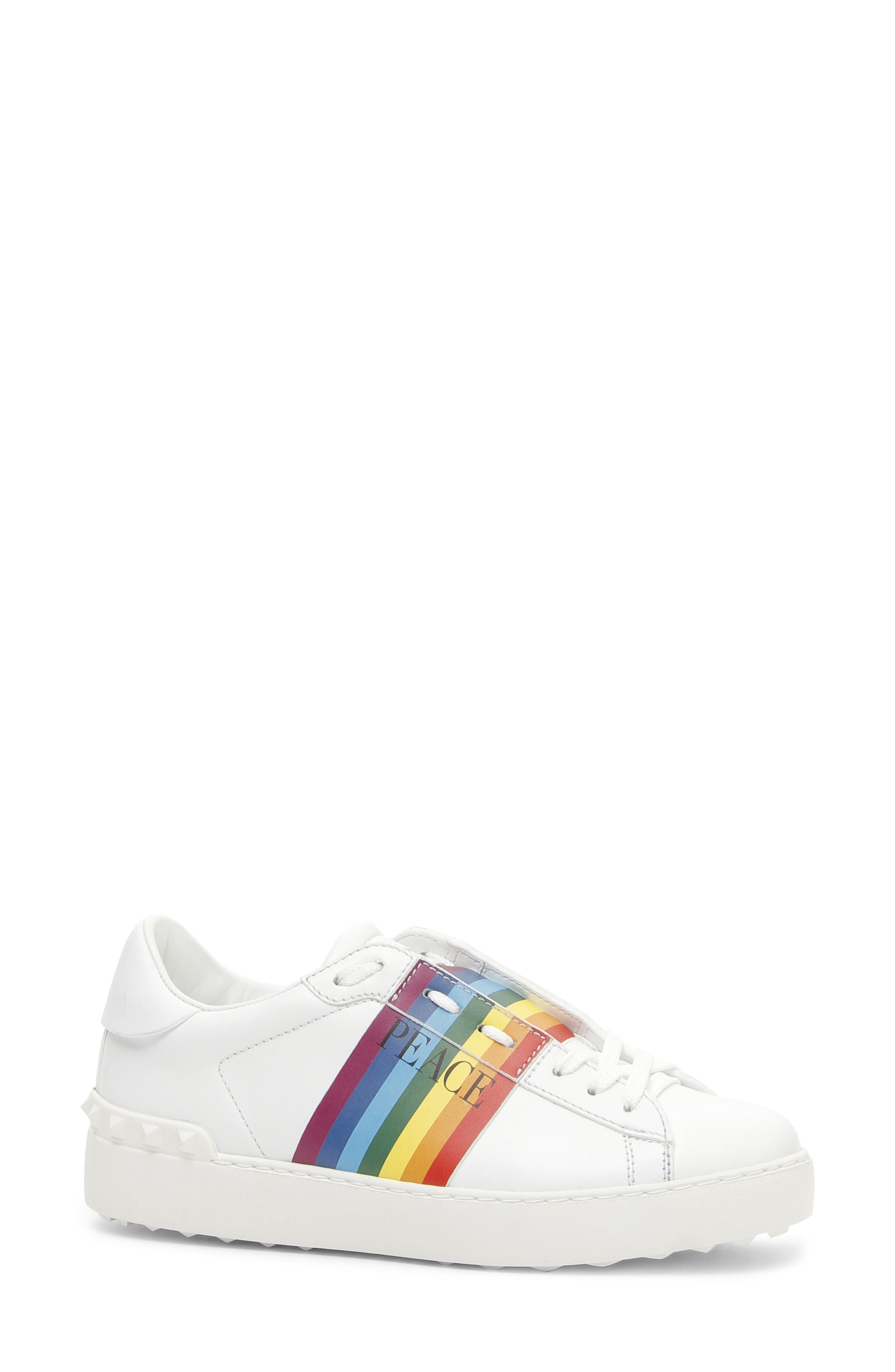 Valentino Garavani Rainbow Lace-up Sneaker In Gu8 Rainbow | ModeSens
