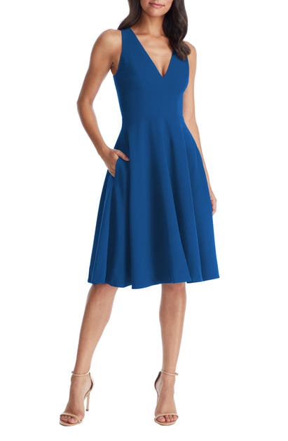 DRESS THE POPULATION CATALINA FIT & FLARE COCKTAIL DRESS