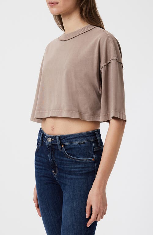 Shop Mavi Jeans Cotton Crop T-shirt In Moon Rock