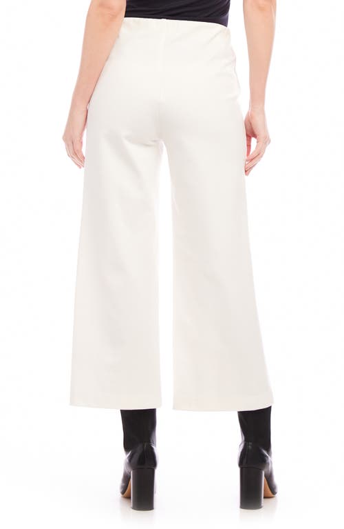 Karen Kane Pintuck Crop Wide Leg Pants In Off White