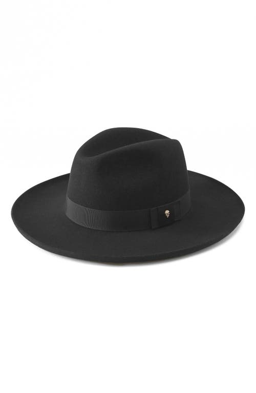 Helen Kaminski Augustine Merino Wool Fedora in Black/Black 