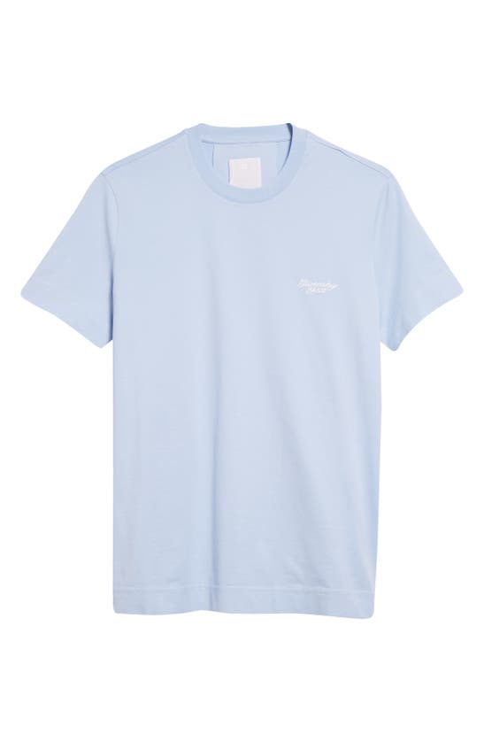 Shop Givenchy Slim Fit Logo Embroidered T-shirt In Baby Blue