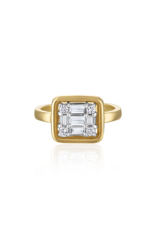 Shop Mindi Mond Clarity Cube Diamond Ring In 18k Yellow Gold