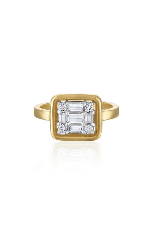 Clarity Cube Diamond Ring in 18K Yellow Gold