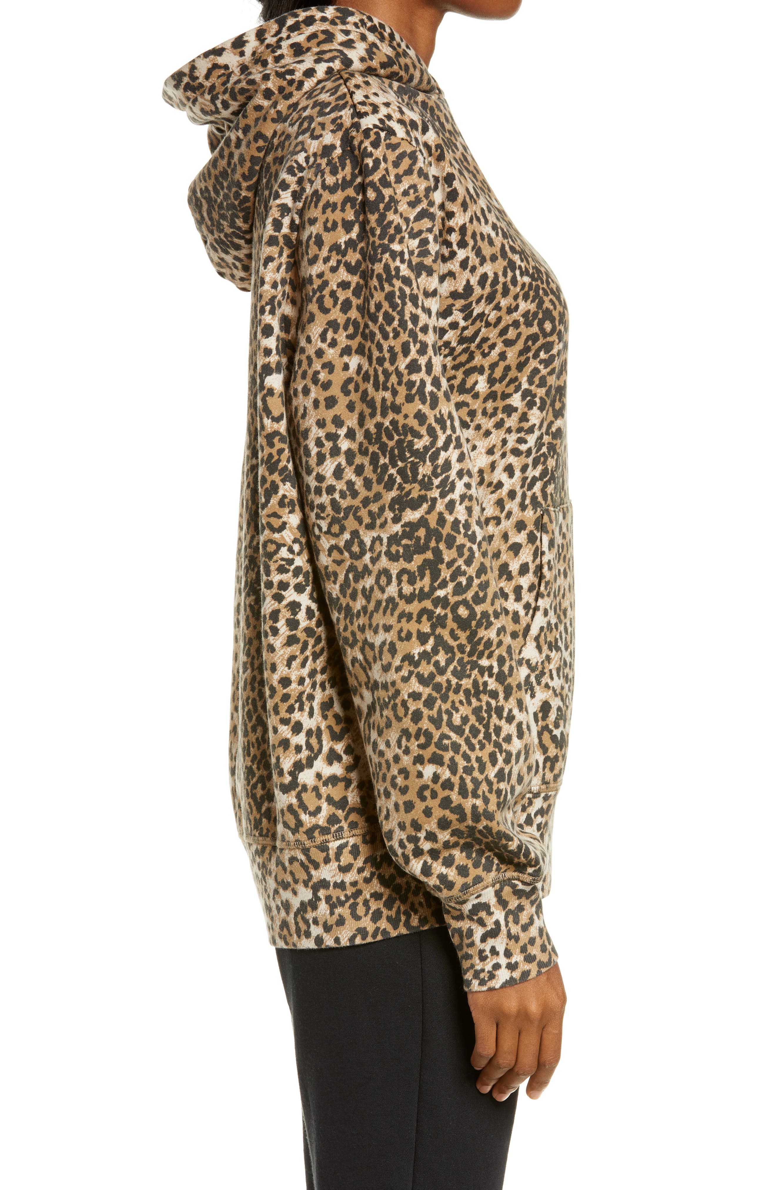 Ragdoll Women's Oversize Animal Print Hoodie in Brown Leopard at Nordstrom, Size Small
