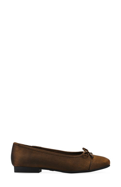 Cliffs By White Mountain Bocci Cap Toe Flat In Bronze Shimmer Fabric