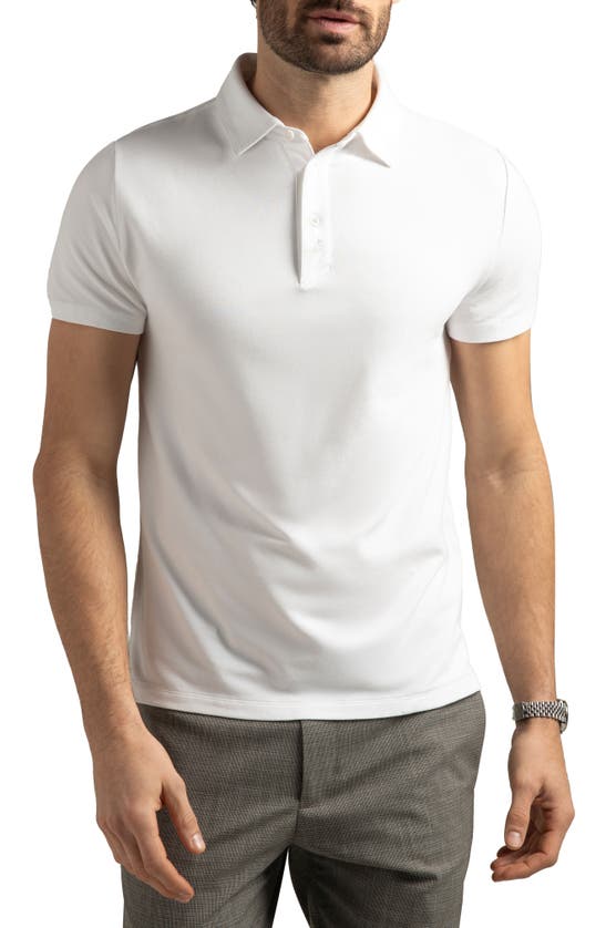 Shop Hypernatural Dagger Supima® Cotton Blend Slim Fit Polo In White