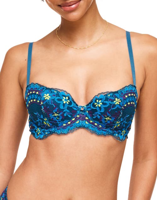 Shop Adore Me Nicholette Contour Balconette Bra In Floral Blue