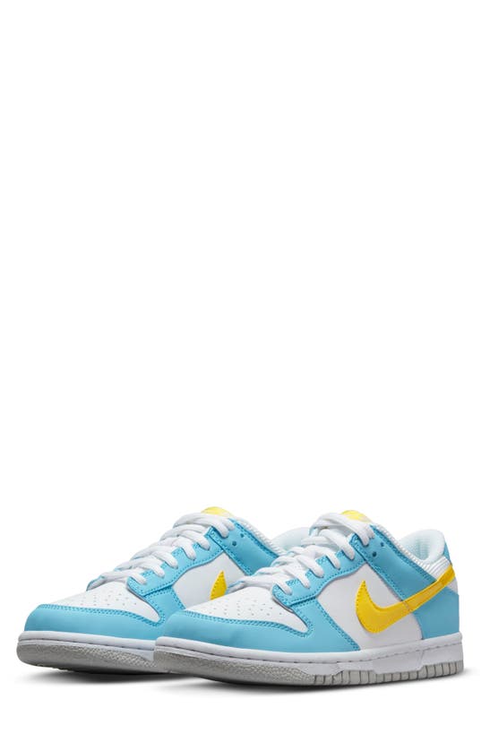 Nike Kids' 'dunk Low' Sneaker In Blue Chill/ Yellow/ White