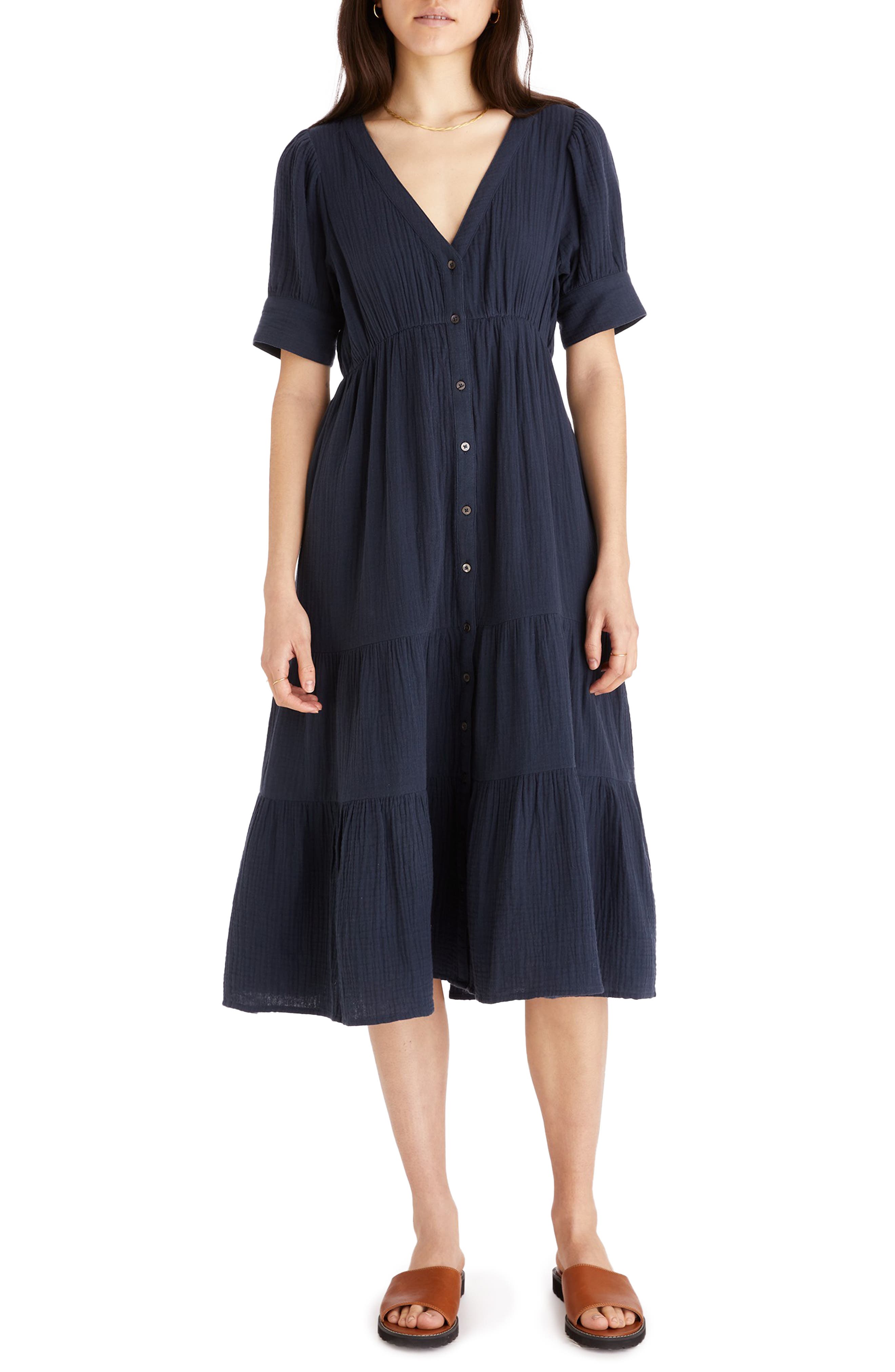 madewell lightspun v neck midi dress Madewell Plus Lightspun V-Neck Midi Dress In Burnt Clay - 53% Off