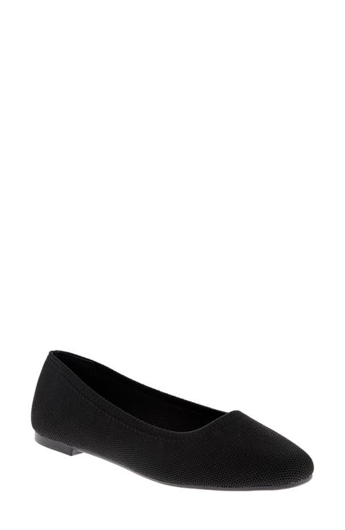 Mia Brendy Womens Slip-on Knit Ballet Flats In Black