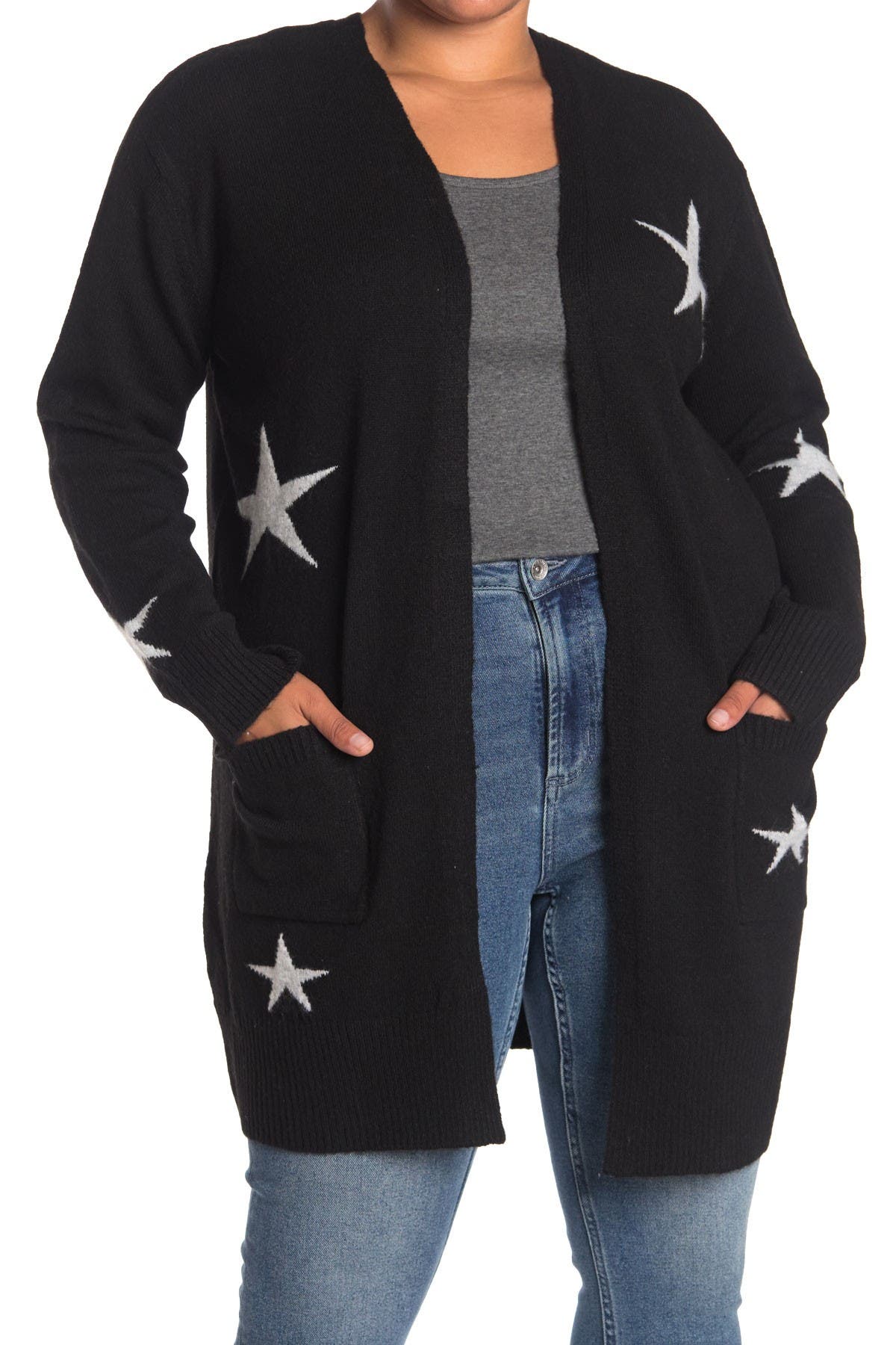 Sweet Romeo Intarsia Star Open Front 