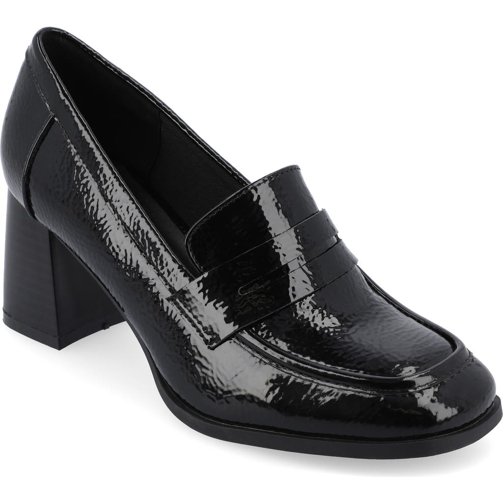 Journee Collection Collection Women's Tru Comfort Foam Malleah Pumps In Patent/black