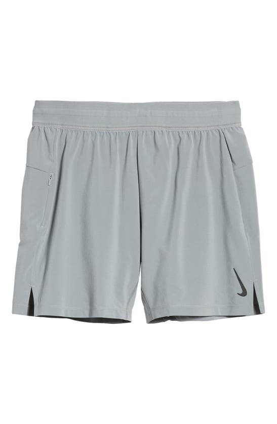 Nike Dry-fit 2-in-1 Pocket Yoga Shorts In Iron Grey/ Black