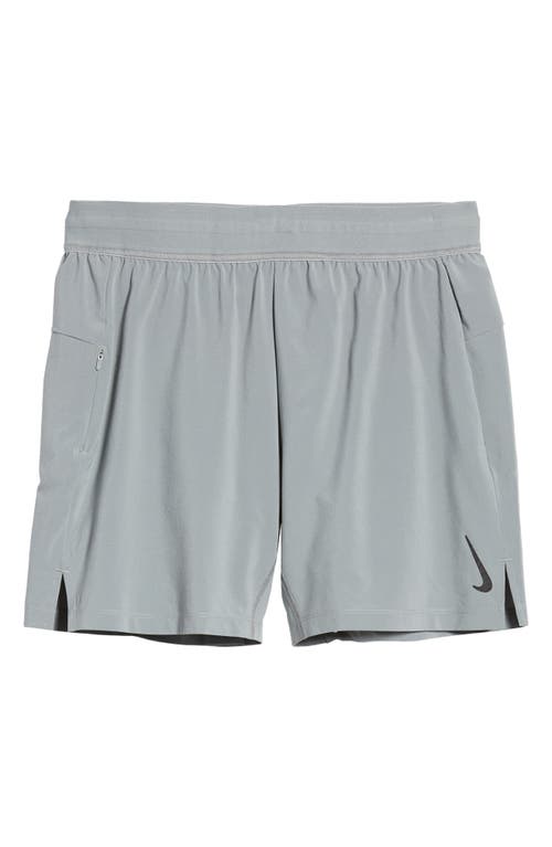 Shop Nike Dry-fit 2-in-1 Pocket Yoga Shorts In Iron Grey/black