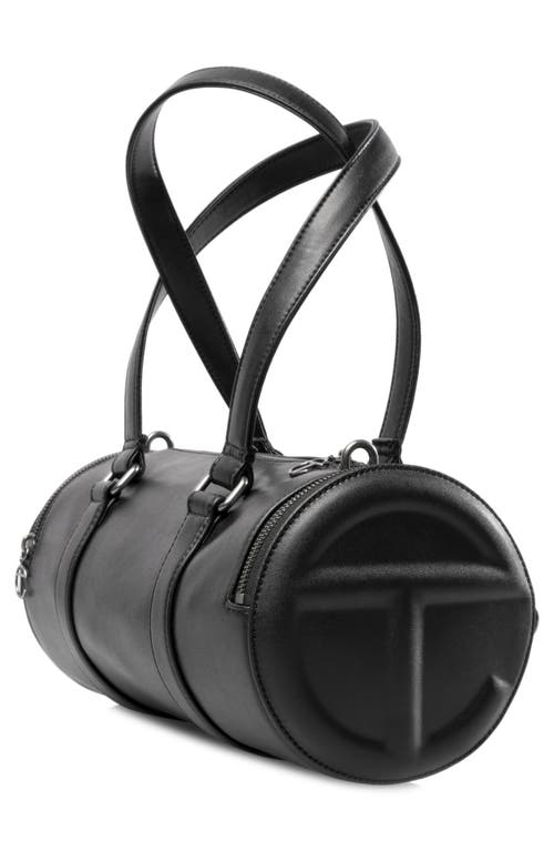 Shop Telfar Medium Faux Leather Duffle Bag In Black