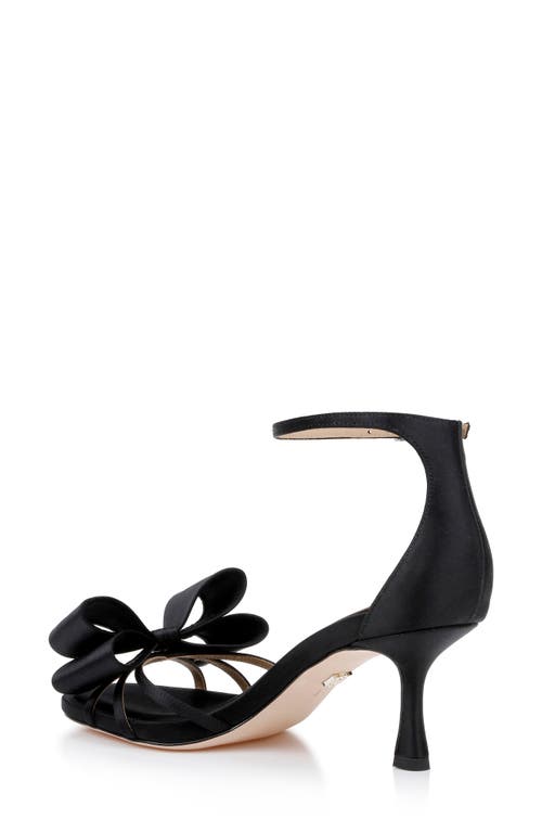 Shop Badgley Mischka Collection Alysha Ankle Strap Sandal In Black Satin