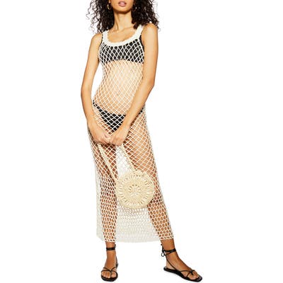Topshop Crochet Cover-Up Dress, Ivory