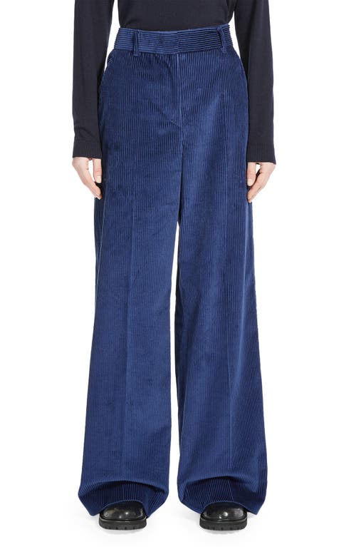 Weekend Max Mara Tania Wide Leg Cotton Corduroy Pants in China Blue at Nordstrom, Size 14