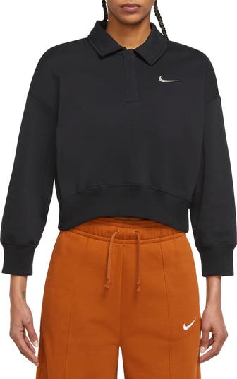 Una vez más interior Pertenece Nike Phoenix Fleece Three-Quarter Sleeve Crop Polo Sweatshirt | Nordstrom