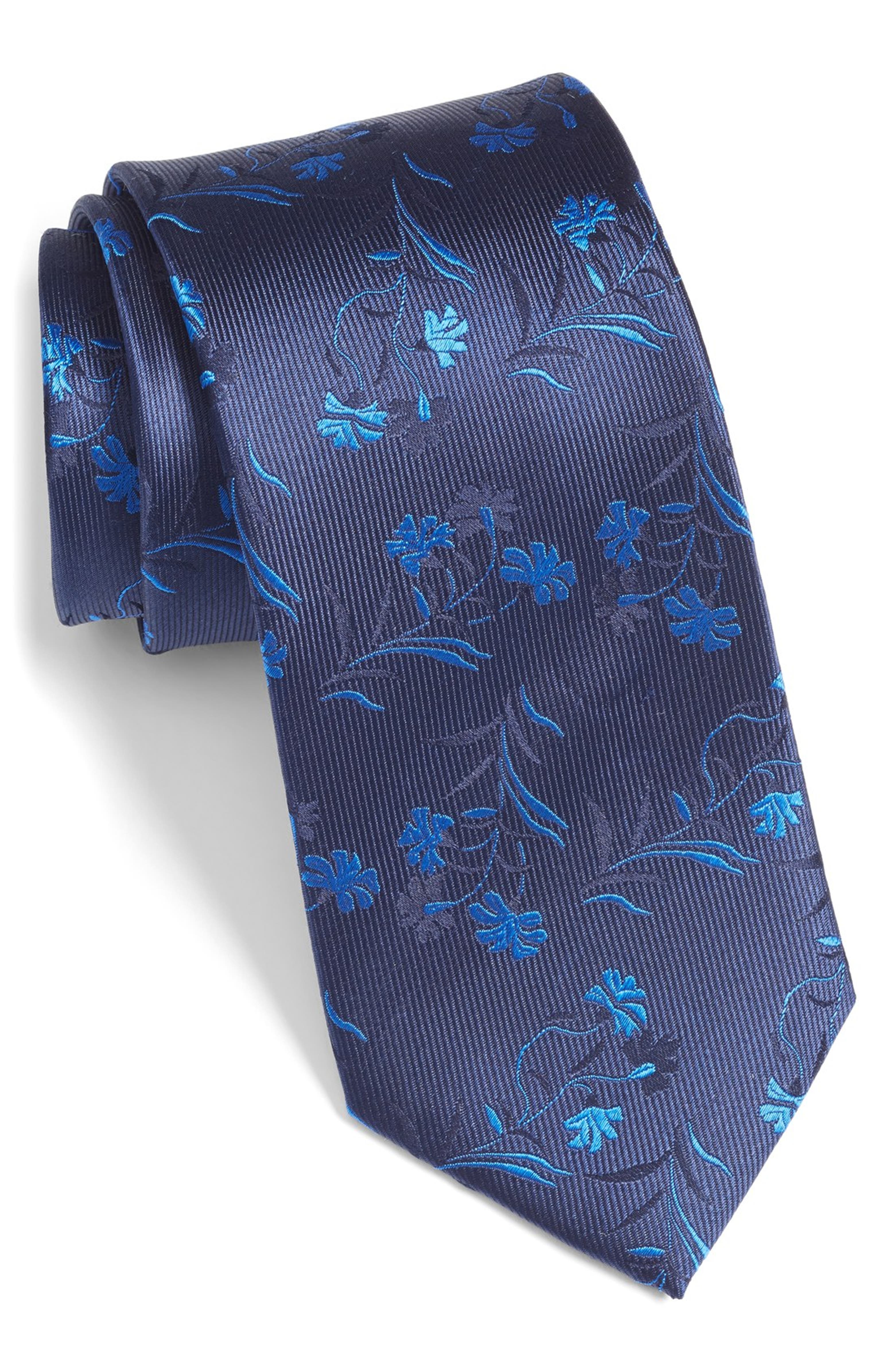 Bugatchi Floral Print Silk Tie | Nordstrom