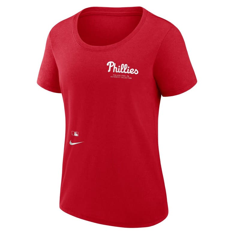 Shop Nike Red Philadelphia Phillies Authentic Collection Performance Scoop Neck T-shirt