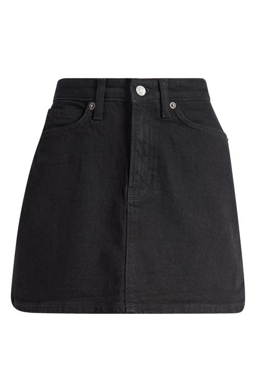 Reformation Lydia High Waist Denim Miniskirt In Black