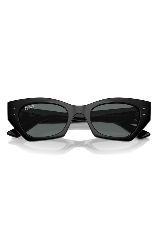 Ray Ban Zena Bio-based Sunglasses Black Frame Grey Lenses Polarized 49-22 In Black
