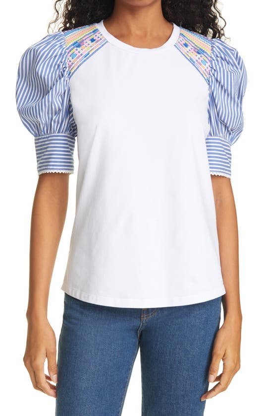 TANYA TAYLOR MADDIE PUFF SLEEVE TOP,P20T801119