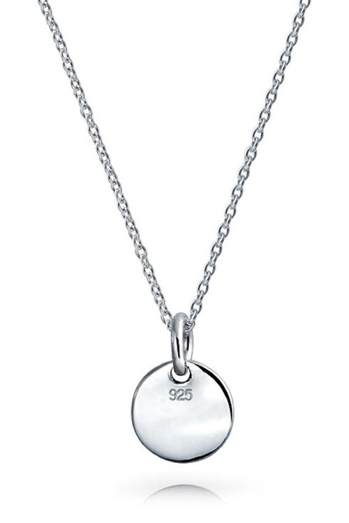 Bling Jewelry Minimalist Sterling Silver Initial Pendant Necklace In Silver - S